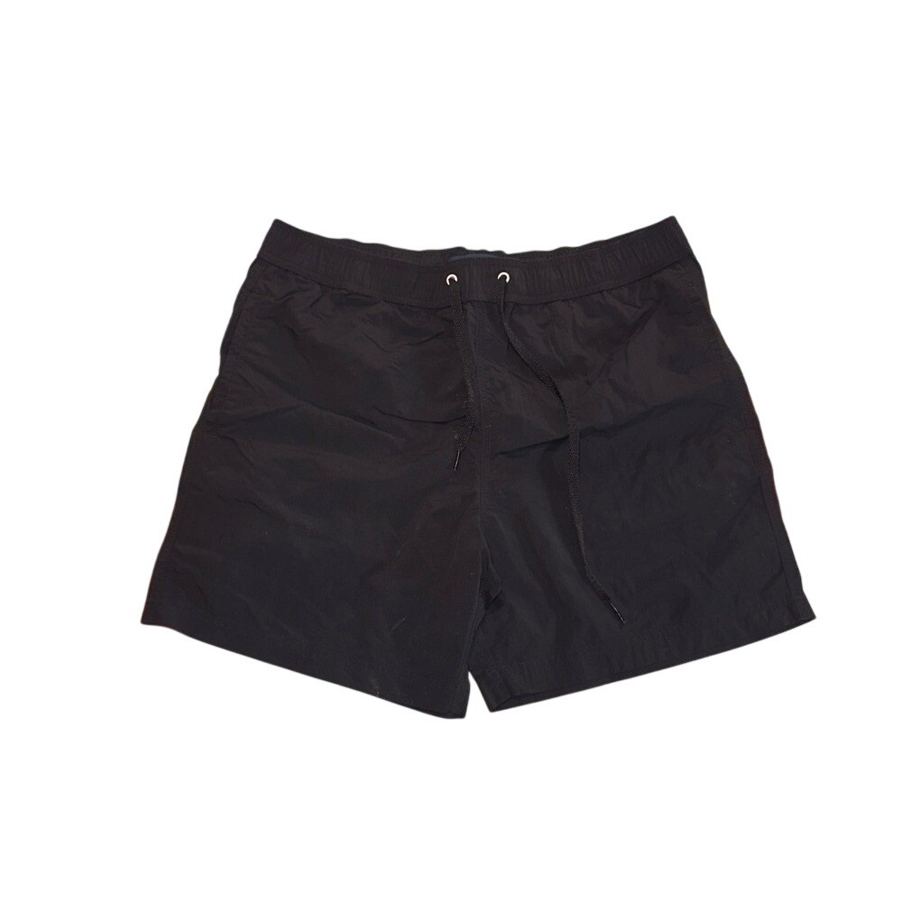 Aeropostale Mens Black Athletic Nylon Shorts Size Large Drawstring Mesh Lined